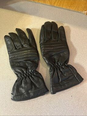 Black Leather Winter Gloves